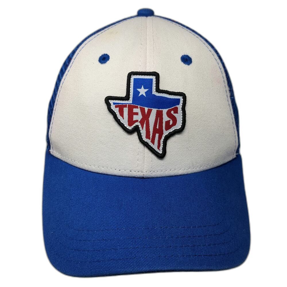 Tyler's Trucker Hat Blue One Size Texas State Patch Mesh Back Snapback White Red